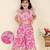 Kids farm girls silk printed &  embellished crop top & palazzo set