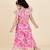 Kids farm girls silk printed &  embellished crop top & palazzo set