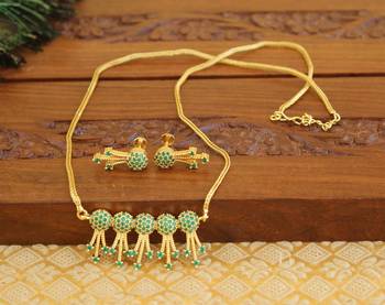 Kerala style gold platted cz necklace set 1