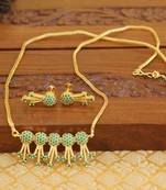 Kerala style gold platted cz necklace set