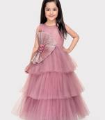 Betty orchid colored solid net gown for girls