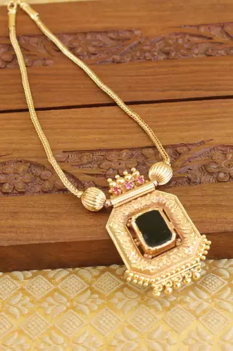 Kerala style gold platted palakka necklace