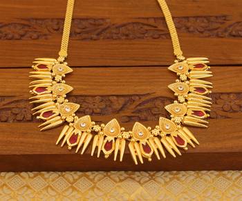 Kerala style gold platted palakka necklace 1