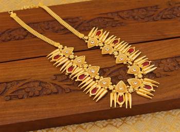 Kerala style gold platted palakka necklace 2