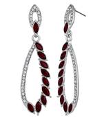 rhodium plated maroon and white sparkling crystals stunning dangler earrings for women (er1109829rmar)