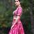 Premium leather work embroidered fushsia pink lehenga