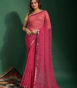 Alluring Women'S Multicolor Georgette Light Weight Saree With Lehriya Print