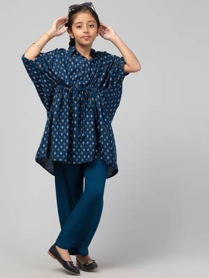 Co-Ord Set- Printed Kaftan Top With Pant 1