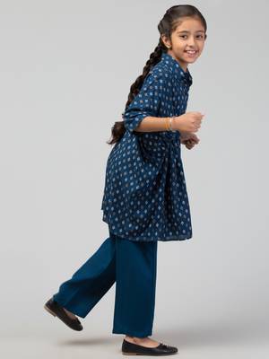 Co-Ord Set- Printed Kaftan Top With Pant 3