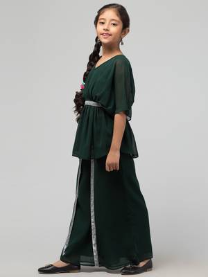 Girl's Party Wear-Two Pieces Set In Georgette Fabric With Lining. 5