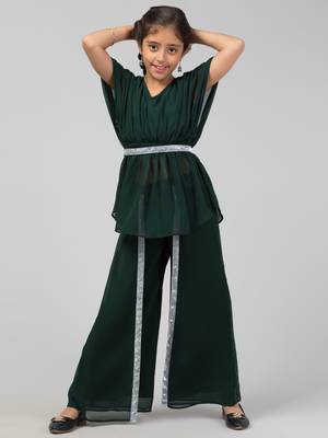 Girl's Party Wear-Two Pieces Set In Georgette Fabric With Lining. 6