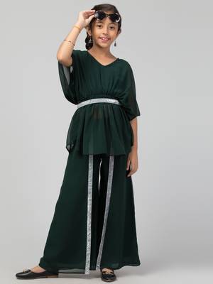 Girl's Party Wear-Two Pieces Set In Georgette Fabric With Lining. 7
