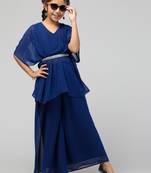 Girl's Party Wear-Two Pieces Set In Georgette Fabric With Lining.