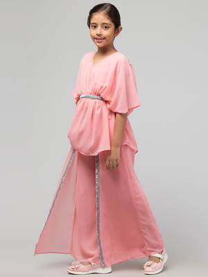 Girl's Party Wear-Two Pieces Set In Georgette Fabric With Lining. 2