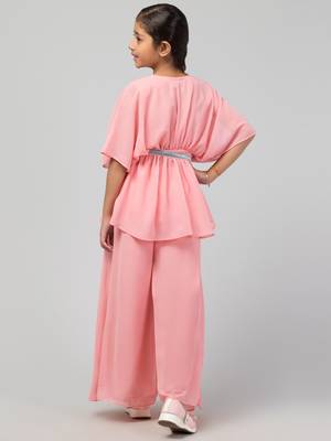 Girl's Party Wear-Two Pieces Set In Georgette Fabric With Lining. 3