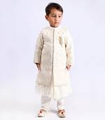 Off white embroidered sherwani set