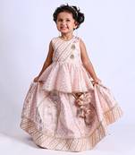 Pink foil printed lehenga set