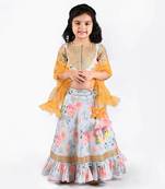 Multicolor printed lehenga set