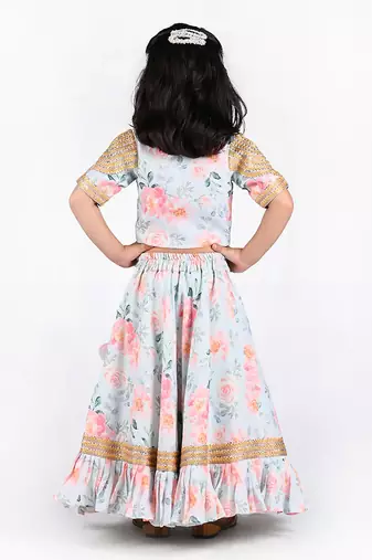 Multicolor printed lehenga set