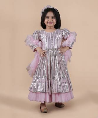 Pink sequined gown 1
