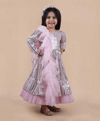 Pink sequined gown 2