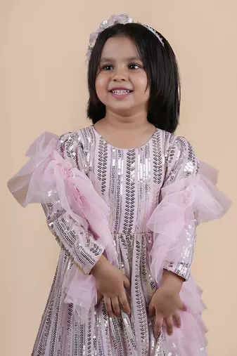 Pink sequined gown