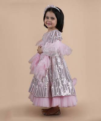 Pink sequined gown 4
