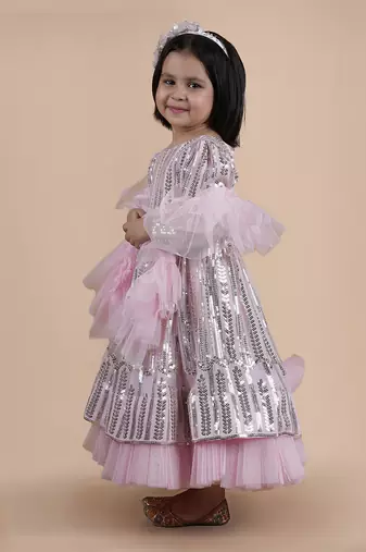 Pink sequined gown