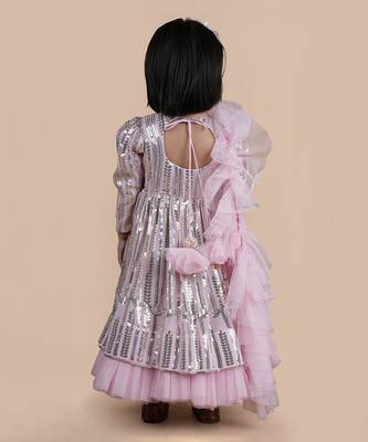 Pink sequined gown 5