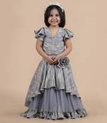 Grey lehenga set
