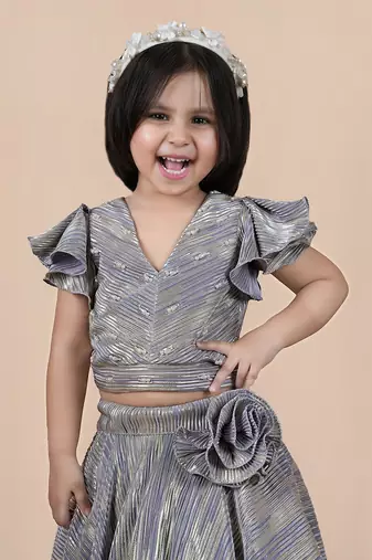 Grey lehenga set