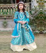 Turquoise blue anarkali gown