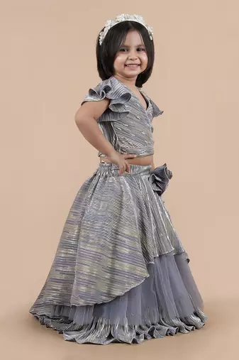 Grey lehenga set