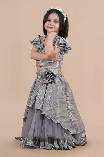 Grey lehenga set