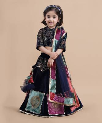 Navy blue lehenga set 1