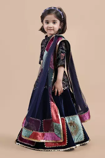 Navy blue lehenga set