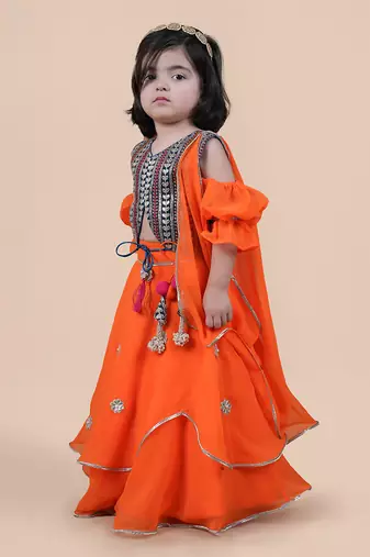 Orange lehenga set
