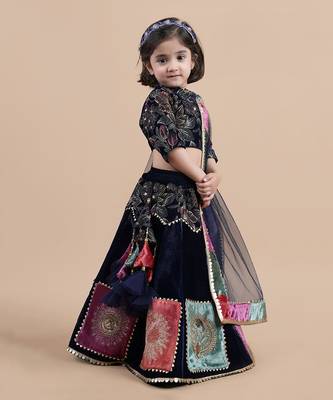 Navy blue lehenga set 3