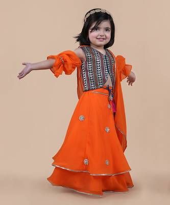 Orange lehenga set 3