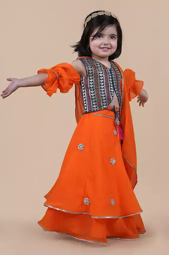 Orange lehenga set