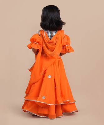 Orange lehenga set 4