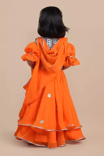 Orange lehenga set