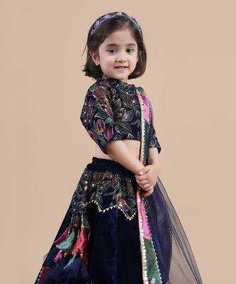 Navy blue lehenga set 4