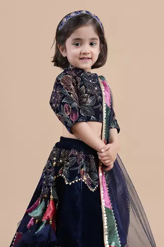 Navy blue lehenga set