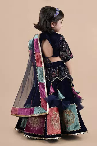 Navy blue lehenga set