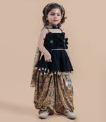 Bottle green peplum top set