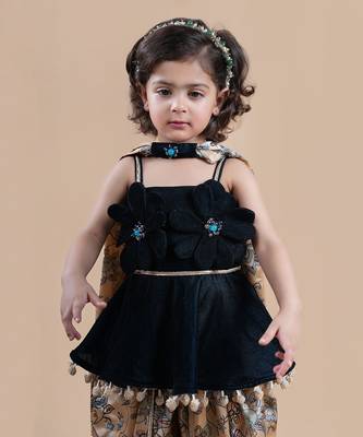 Bottle green peplum top set 3