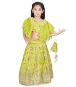 Lime green lehenga set