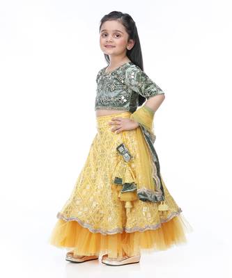 Green embroidered lehenga set 2