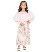 Baby pink long skirt set